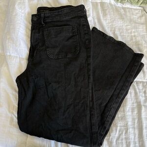Black wide leg jeans